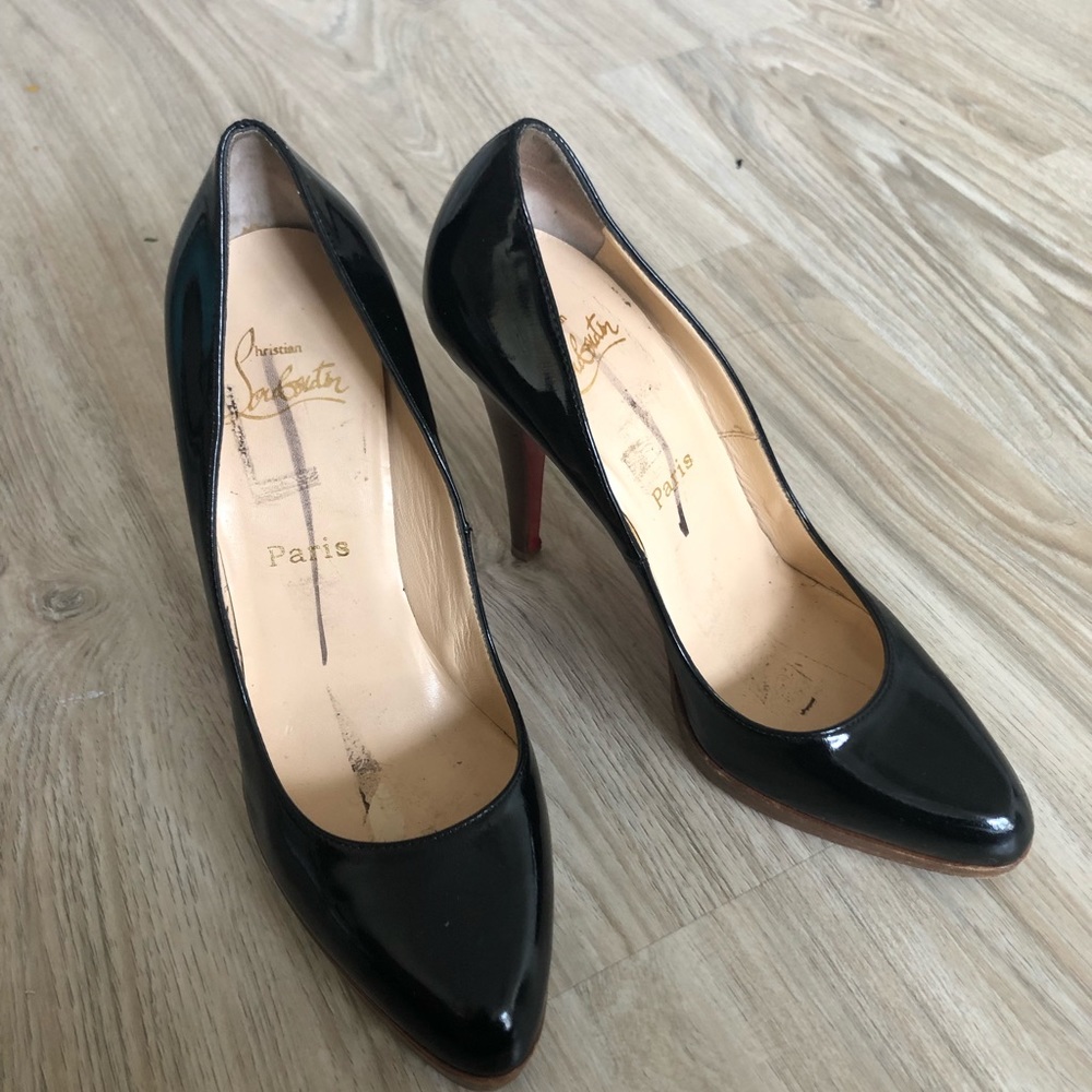 Patent leather pumps